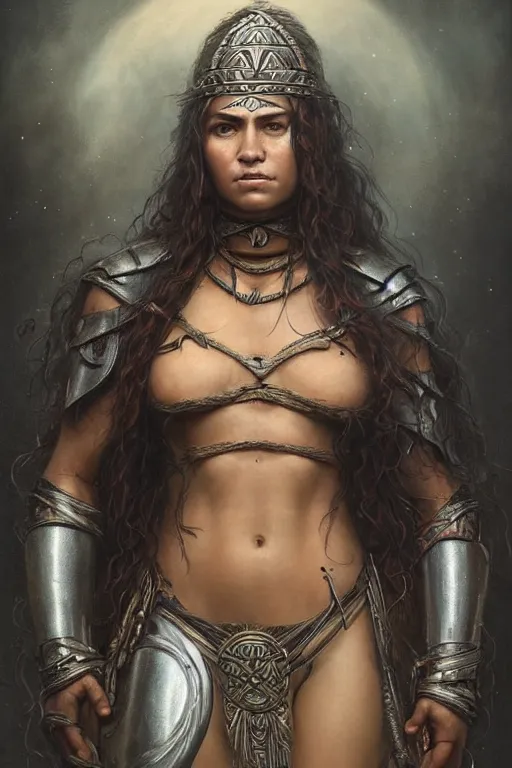 Image similar to Beautiful Maori warrior princess of the mountain - in the style of greg rutkowski,symetrical,orantalist,photo realistic,8k,epic, ultra detailed, by Gustave Doré, by Marco Turini, by Artgerm, Deviantart in the style of Tom Bagshaw, Cedric Peyravernay, Peter Mohrbacher by William-Adolphe Bouguereau, by frank frazetta