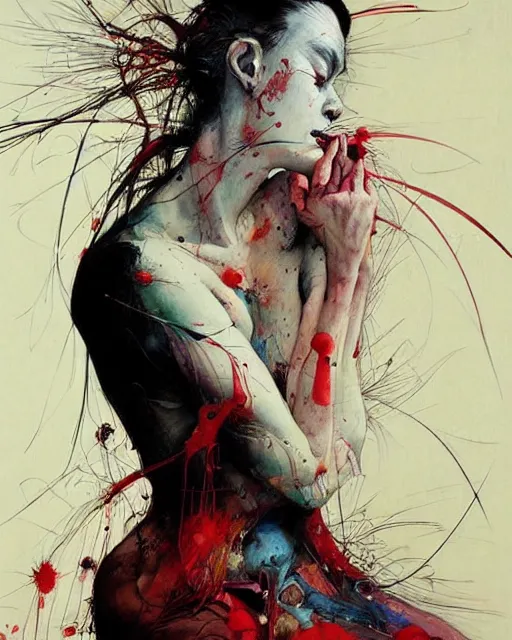 Image similar to there is ugliness in beauty, but there is also beauty in ugliness. in the style of adrian ghenie, esao andrews, jenny saville, edward hopper, surrealism, dark art by james jean, takato yamamoto