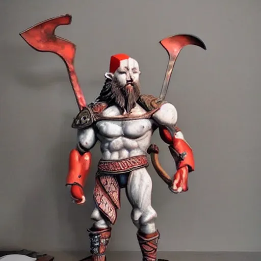 Image similar to Cute sculpture of full body Kratos,