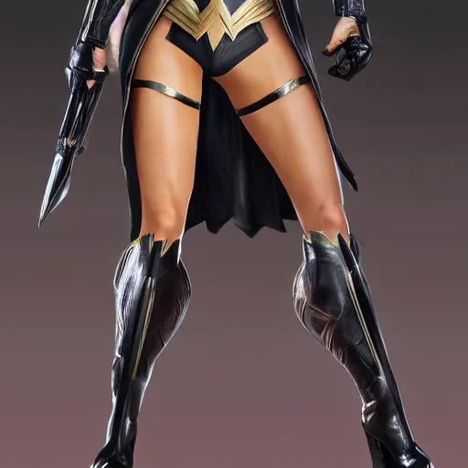 Image similar to gal gadot in dead or alive videogame, face, full body photo, high detail