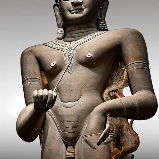 Image similar to sculpture of ramkhamheng, king of sukothai, made by michelangelo, art station, concept art