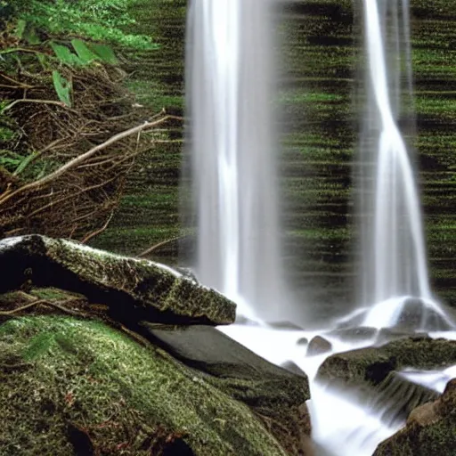 Prompt: waterfalls in the style of escher