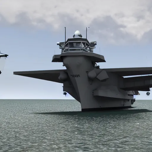 Image similar to a d 7 7 - tc pelican taking off from an aircraft carrier, realistic, 4 k