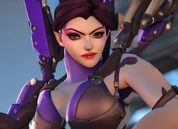 Image similar to widowmaker, overwatch, 4 k, screenshot, high detailed