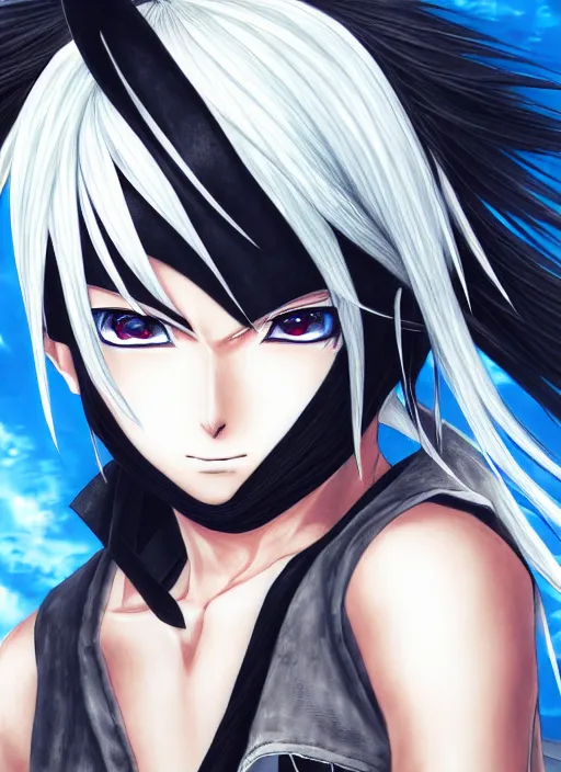 anime male ninja with white hair