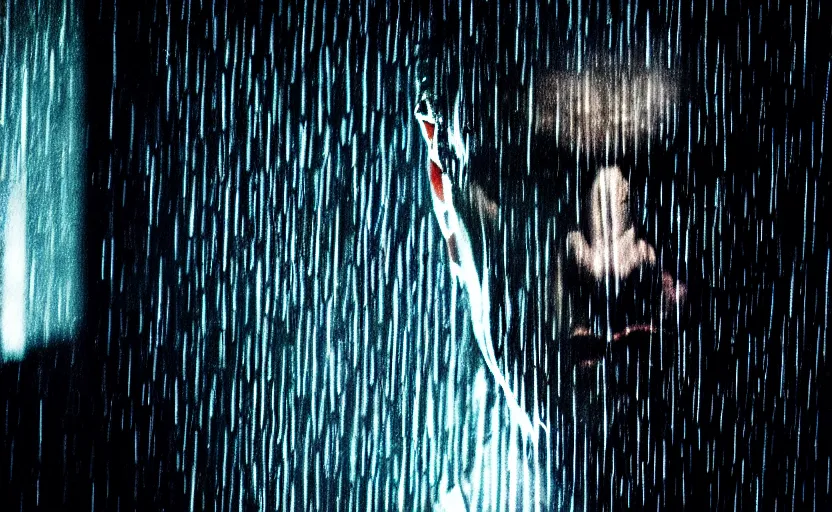 Prompt: cinestill 5 0 d candid photographic portrait by david cronenberg of black francis, modern cyberpunk moody emotional cinematic, closeup, pouring rain menacing lights shadows, 8 k, hd, high resolution, 3 5 mm, f / 3 2, ultra realistic faces, ex machina