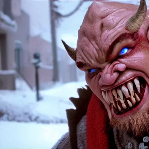 Prompt: garrosh hellscream in a movie home alone 4k still shot