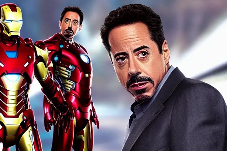 Prompt: a still of jerry seinfeld as tony stark in the film iron man, high definition