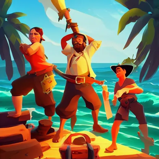 Image similar to painting treasure on sea of thieves game smooth median photoshop filter cutout vector, behance hd by jesper ejsing, by rhads, makoto shinkai and lois van baarle, ilya kuvshinov, rossdraws global illumination