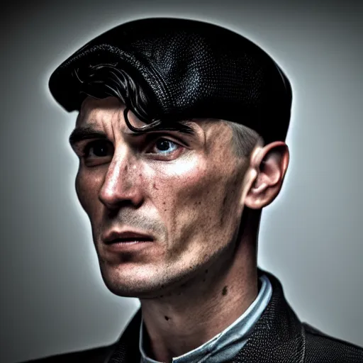 Image similar to thomas shelby as a black knight, portrait shot, cinematic, sharp focus, extreme detail, lighting, epic