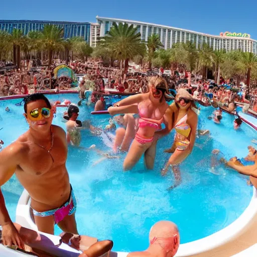 It's not about the swimming at these Vegas party pools