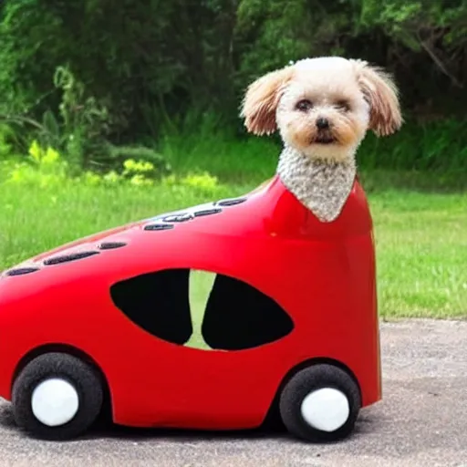 Prompt: dog shaped car