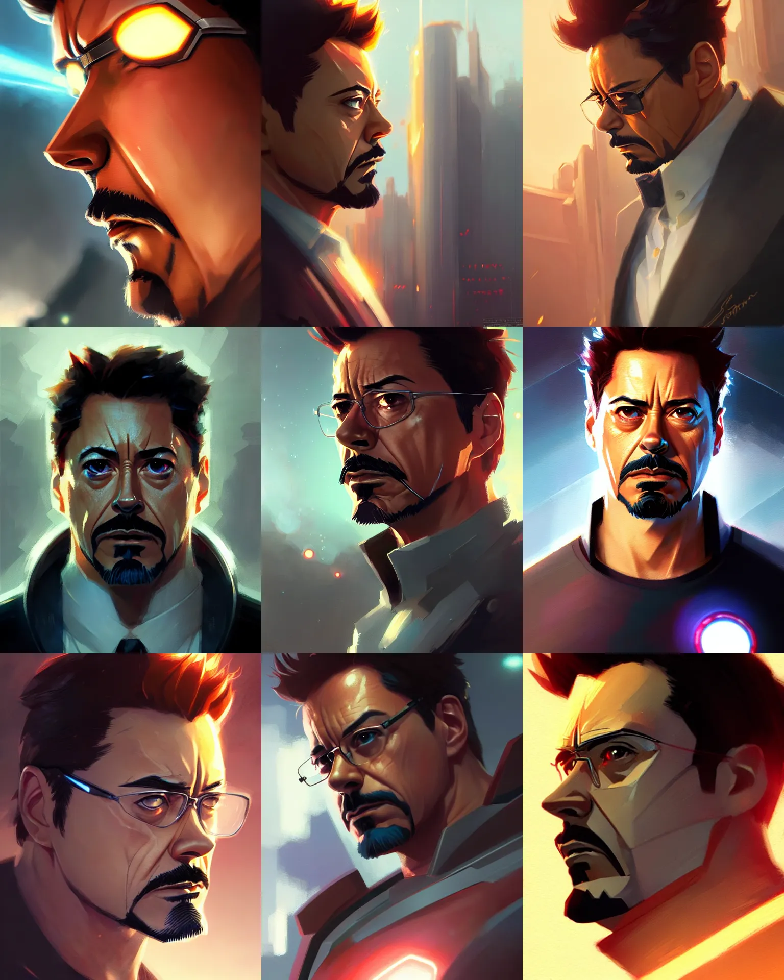 Prompt: Tony Stark, medium shot close up, details, sharp focus, illustration, by Jordan Grimmer and greg rutkowski, Trending artstation, pixiv, digital Art