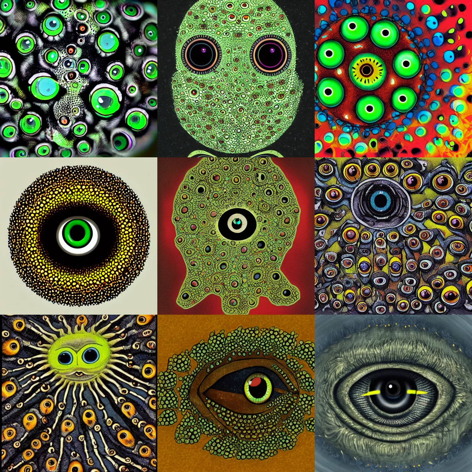 Prompt: a creature with hundreds of eyes