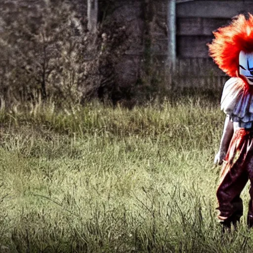 Prompt: Pennywise in the walking dead 4K quality photo realistic