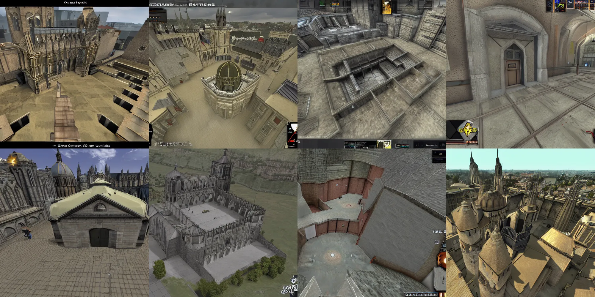 Prompt: counterstrike screenshot of the map de_cologne_dome