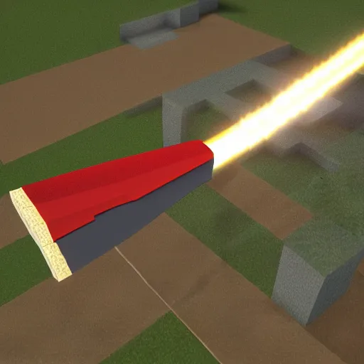 Prompt: minecraft firework rocket arrow 3d render