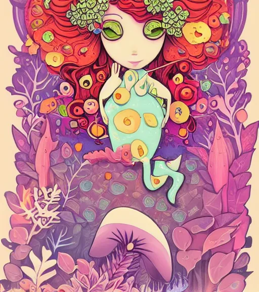 Image similar to Mushroom dryad by Jeremiah Ketner and Hiroyuki Mitsume-Takahashi and Goro Fujita and Pixar