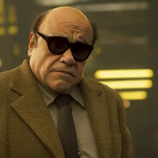 Image similar to A still of Danny Devito in Blade Runner: 2049