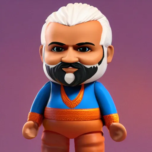 Image similar to narendra modi mini figure, toy, 3 d render, 4 k, hd