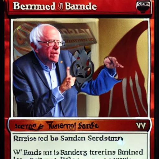 Image similar to bernie sanders on a magic the gathering card
