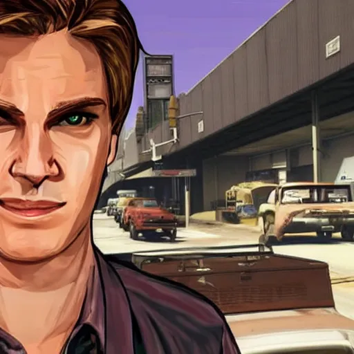 Image similar to XQC as a GTA character in a loading screen