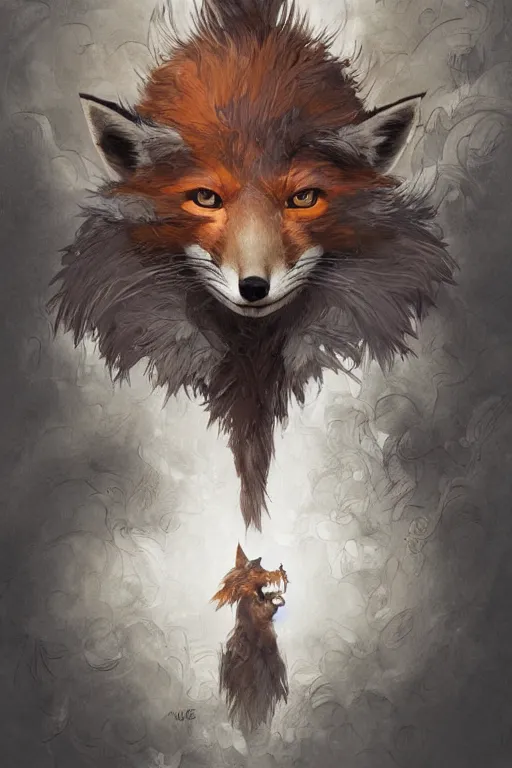 Image similar to heroic character design of anthropomorphic whimsical fox, portrait, western, steampunk, clint eastwood facial expression, duster, fantasy, intricate, elegant, highly detailed, digital painting, artstation, concept art, sharp focus, illustration, art by artgerm and greg rutkowski and alphonse mucha