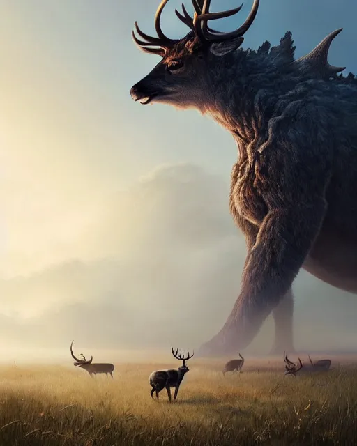 concept art of a massive kaiju creature, standing in a | Stable ...
