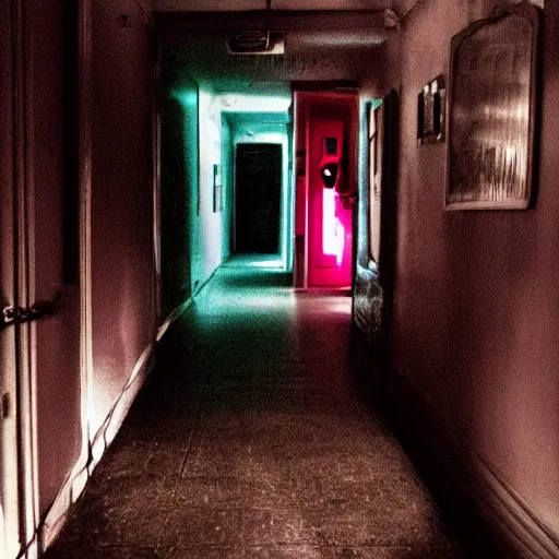 Image similar to sonic the hedgehog, creepy, horror, off - putting, dark, hallway, photo, paranormal