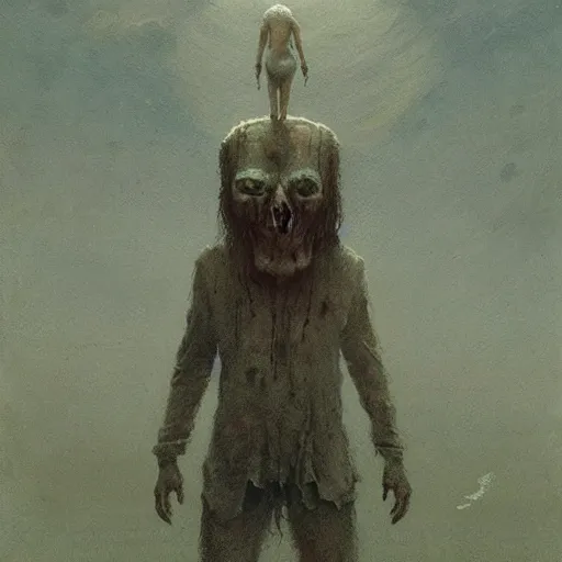 Image similar to end of the world, grunge, horror, loony toons style, illustrated by zdzisław Beksiński and greg rutkowski.