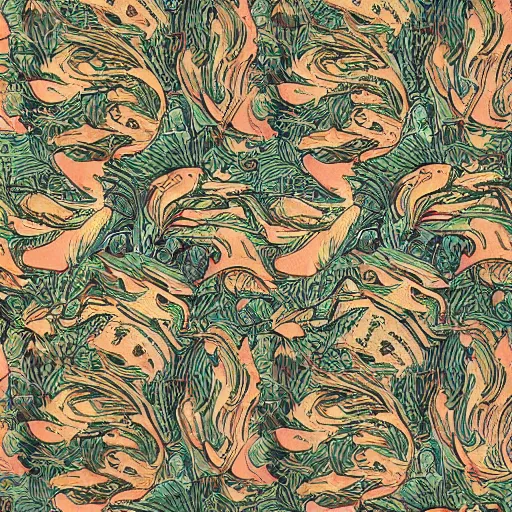 Prompt: platypus printed textile by Arthur Morris, ornate, very detailed