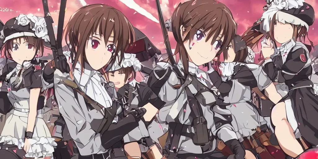 Image similar to Battle of Verdun fought by Anime Maids