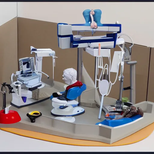 Prompt: action figure playset of an operating theater