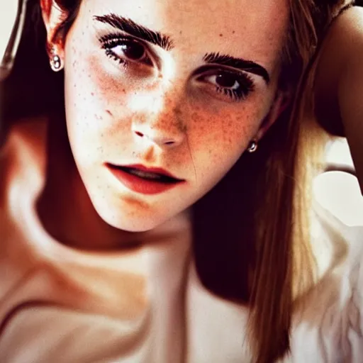 Prompt: Photo of a beautiful 20yo Emma Watson in the style of Mario Testino, detailed, 82 mm sigma art -