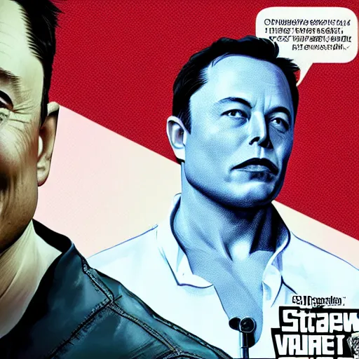 Prompt: elon musk in gta v, cover art by stephen bliss, boxart, loading screen