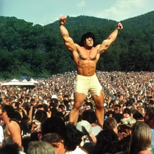 Image similar to hulk performing at woodstock