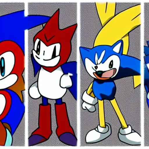 Image similar to pokemon that looks like sonic the hedgehog in pokemon style