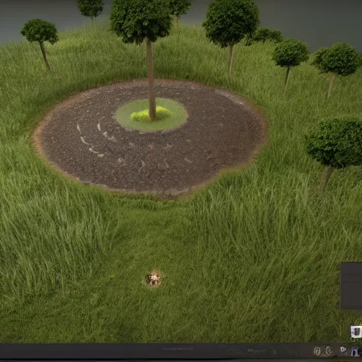 Prompt: unreal engine 5 screenshot of a ecology based real time strategy, permaculture, nature, ecosystem, landbuilding