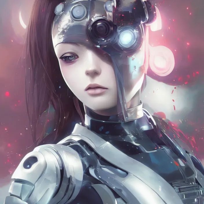 Image similar to symmetrical gorgeous anime girl cyborg - by tom bagshaw, by ilya kuvshinov, rtx rendering, octane render 1 2 8 k, maya, extreme high intricate details by wlop, digital anime art by ross tran, medium shot, close up shot, composition by sana takeda, dramatic lighting by greg rutkowski, 8 k, trending on artstation