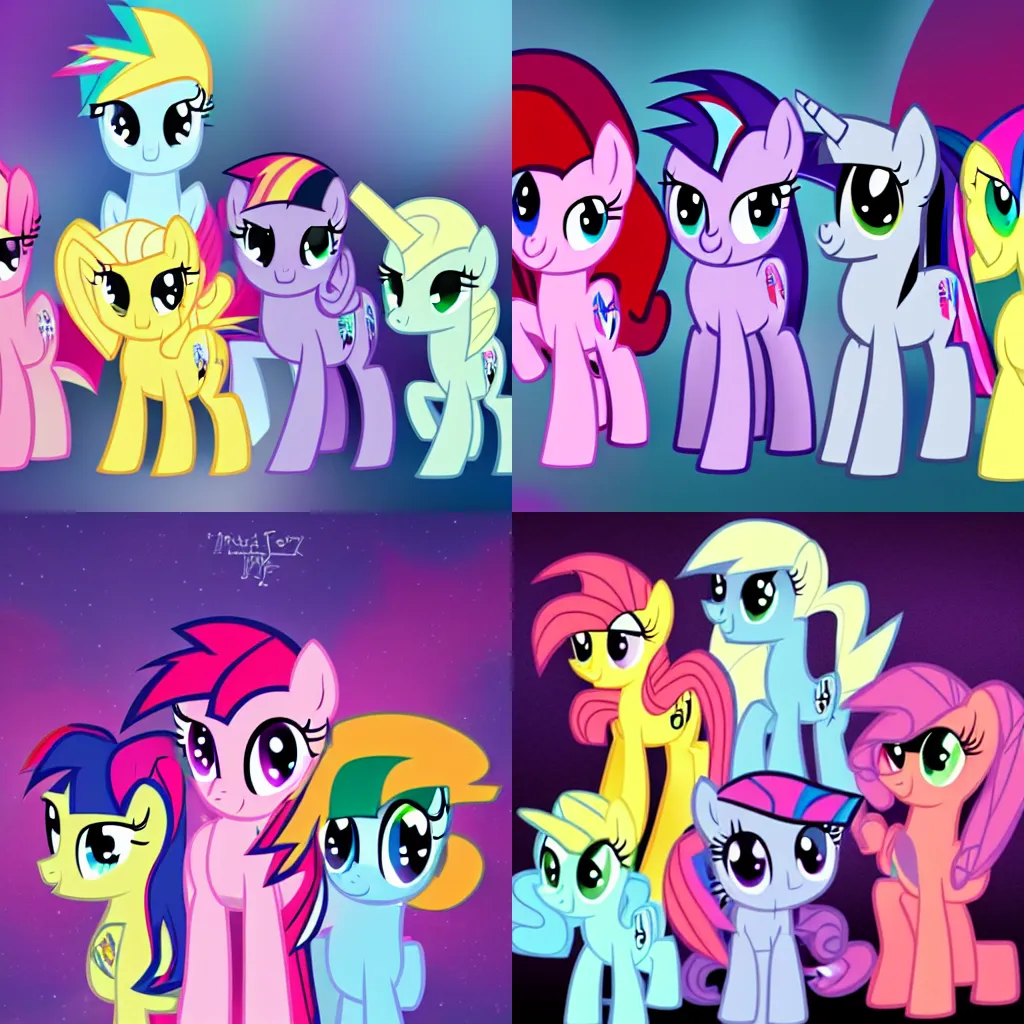 Prompt: My Little Pony rap album, grammy winning, 4k