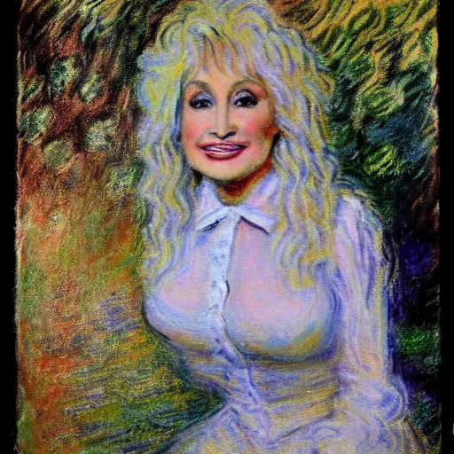 Prompt: dolly parton art by claude monet