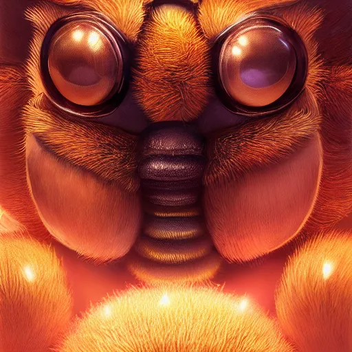 Image similar to Close up shot of Adorable Bee, ultra high detail, huggy wuggy from poppy playtime video game, ultra high detailed, glowing lights, oil painting, Greg Rutkowski, Charlie Bowater, Beeple, unreal 5, DAZ, hyperrealistic, octane render, RPG portrait, dynamic lighting, fantasy art, beautiful face