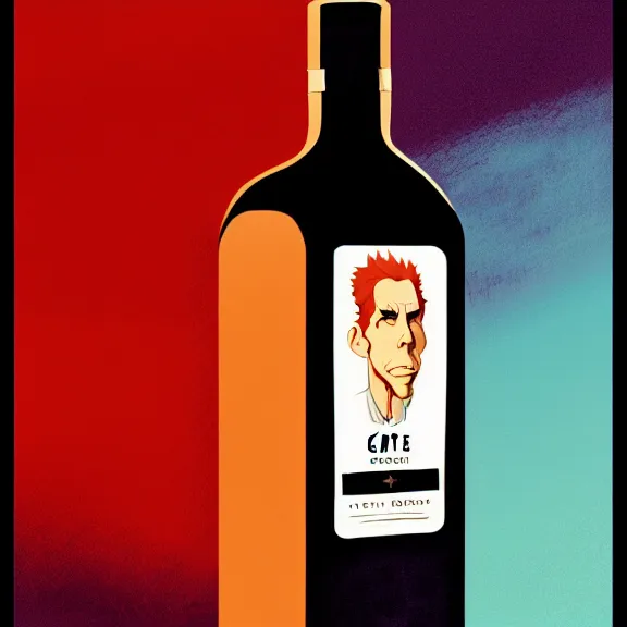 Image similar to face icon stylized minimalist bottle!! ben stiller whiskey!, loftis, cory behance hd by jesper ejsing, by rhads, makoto shinkai and lois van baarle, ilya kuvshinov, rossdraws global illumination