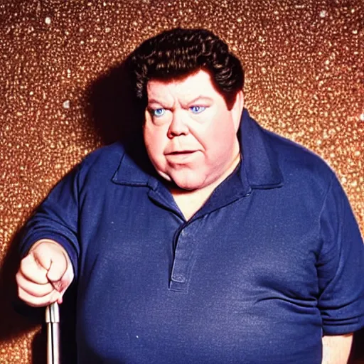 Image similar to live-action-Wario-hollywood movie casting, played by George Wendt, posing for poster photography