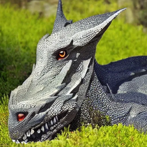 Prompt: photo of a mythical dragon as a real animal