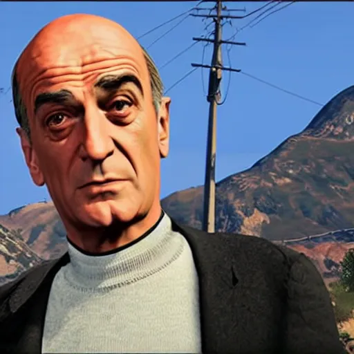 Image similar to Louis de Funès in GTA V cover art