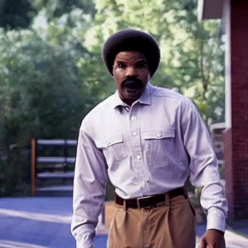 Image similar to film still of Steve Harvey starring in Stranger Things