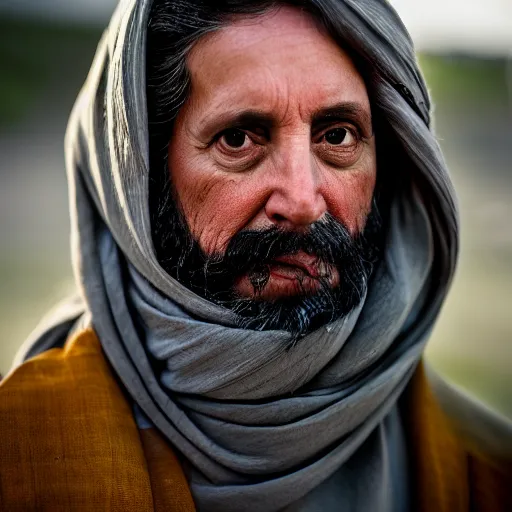 Image similar to 4 k portrait sony a 7 f 2. 8 of nancy pelosi as a taliban leader