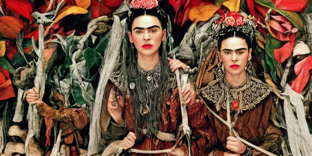 Image similar to lord of the rings close up of the ring style of frida kahlo