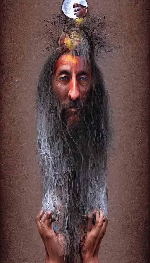 Image similar to portrait of a digital shaman, by peter holme iii